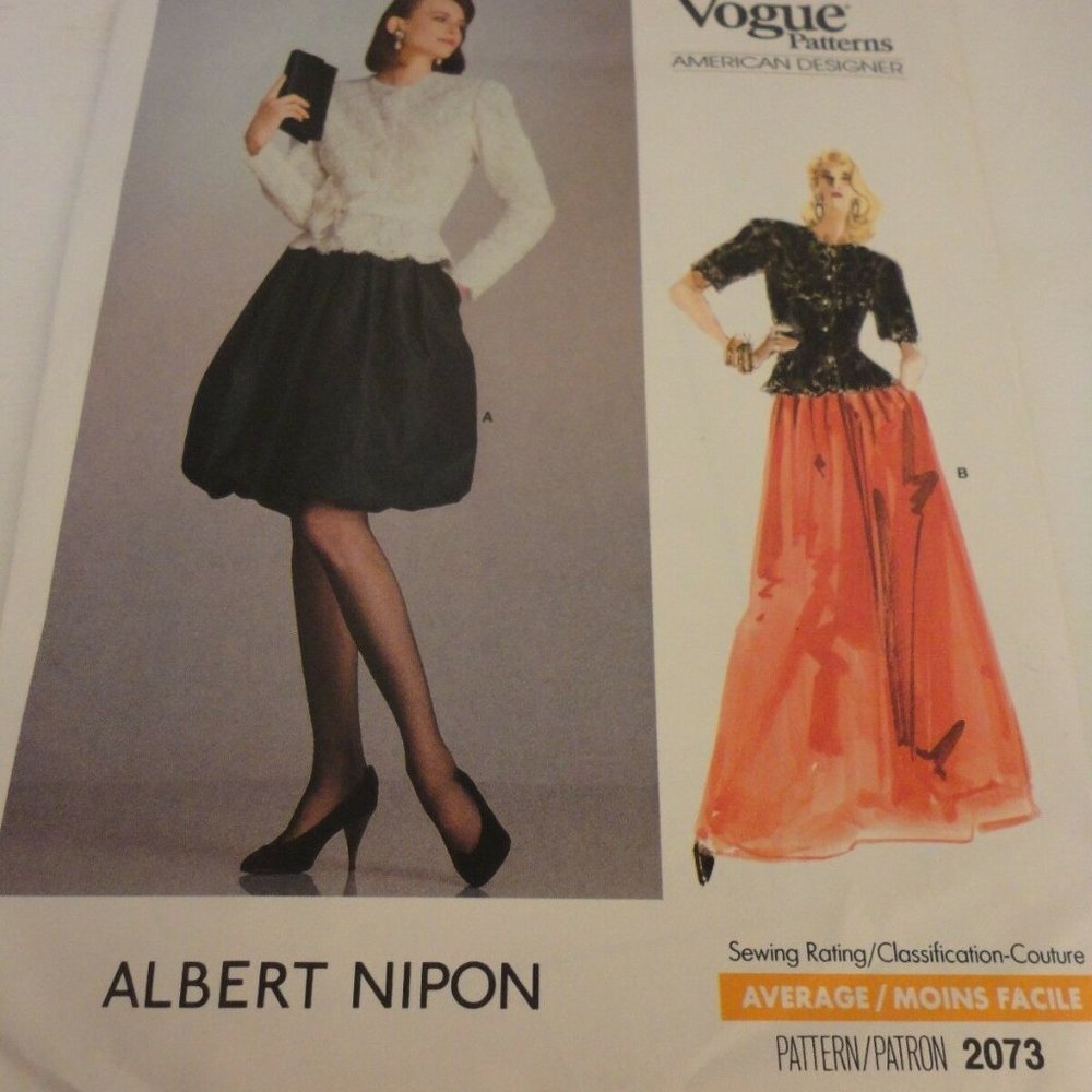Vntg Albert Nipon Vogue 2073 dress sewing pattern